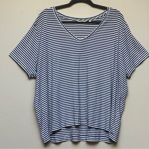 Vineyard Vines Striped V-Neck Tee Navy White Size 3X
